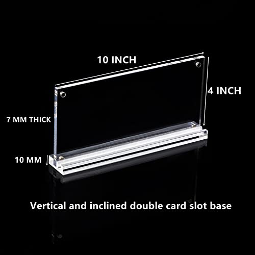 4 Pack of Acrylic Business License Frame for 4x9 Business License Certificate Desk (Clear-4PCS)