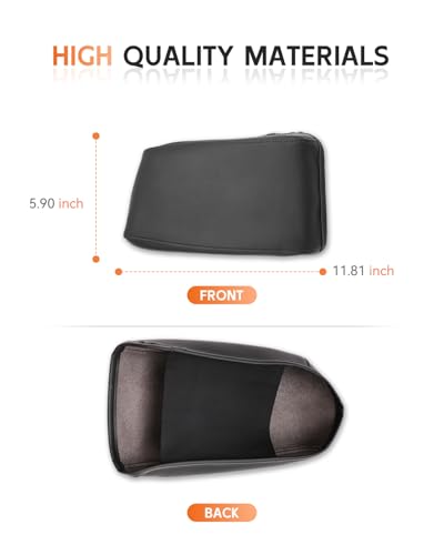 for 2022 2023 2024 2025 2026 Volkswagen Taos Center Console Cover Armrest Cover for Taos Accessories Middle Console Arm Rest Protector (Taos Thin Black Leather)