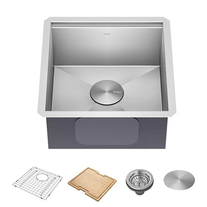 Stainless Steel 17 in 16 Gauge Undermount Bar Sink KWU111 (Stainless Steel / 17 Inch / Sink)
