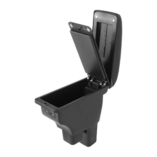 Car Armrest Box Compatible with Honda Fit Jazz Hatchback 2009 (with USB Ports)