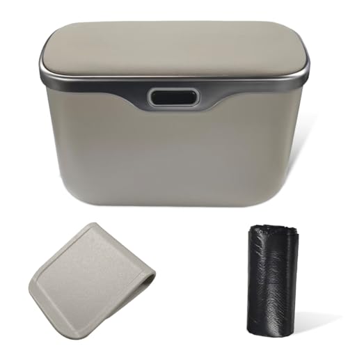 Car Trash Can with Lid (Beige)