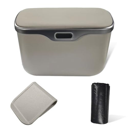 Car Trash Can with Lid (Beige)
