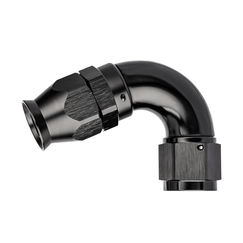 6AN 120 Degree PTFE One Piece Full Flow End Hose Fitting Aluminum Black (6AN / 120 Degree)