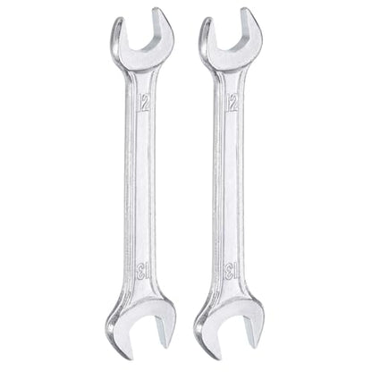 2pcs Double Open End Wrench 12mm x 13mm Metric 15 Degree Offset Angle Small Flat Head Wrench Galvanizing Open Ended Spanner for Automotive Repair Furniture Assembly (12mm x 13mm)