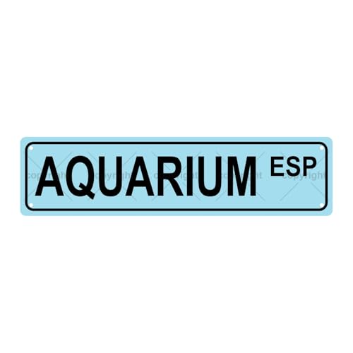 AQUARIUM ESP SPACE Metal Tin Street Sign Bar Cafe Garage Cave Home Room Wall Bathroom Farmhouse Garden Porch Patio Decor (AQUARIUM)