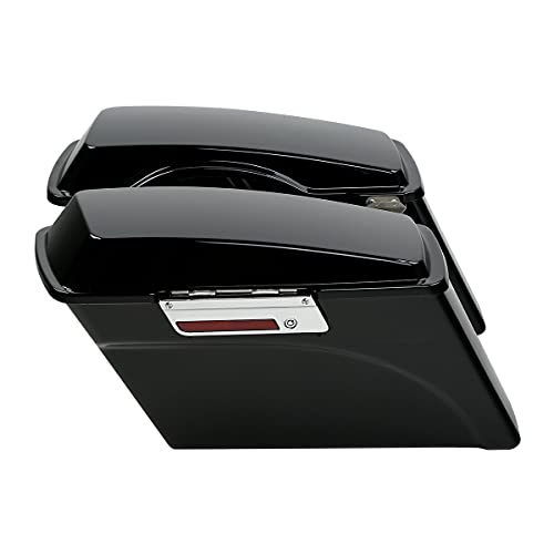 Motorcycle Saddlebags Hard Saddle Bags For Harley Touring 1993 (Vivid Black W/ Chrome Latches / Standard)