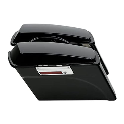 Motorcycle Saddlebags Hard Saddle Bags For Harley Touring 1993 (Vivid Black W/ Chrome Latches / Standard)