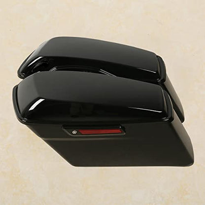 Vivid Black Hard Saddlebags with Black Latch Keys Liners Fit for Harley Touring Road King Street Glide Electra Ultra Classic 2014 (Vivid Black 2# / For 2014-later)