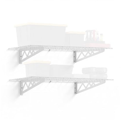Steel Garage Wall Shelves 2 (24"x48" (2-Pack) / White)