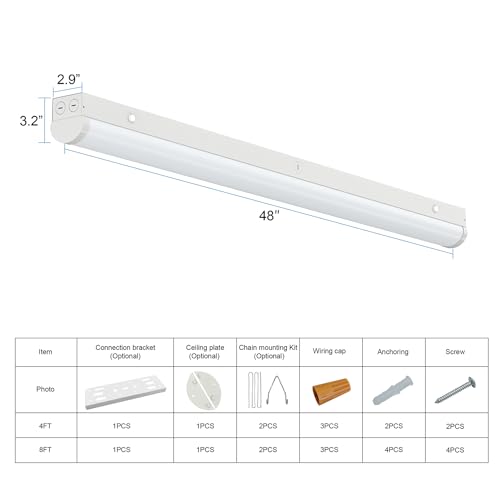 4FT LED Linear Strip Light 4Pack (4FT Linear Strip Light-4PCS)