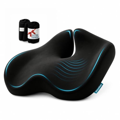 Seat Cushions for Office Chairs (Black & Pure Black)