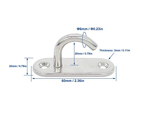 Stainless Steel Ceiling Hooks & Wall Hangers (M6 J Hook)