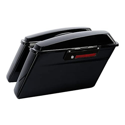 Motorcycle Saddle Bags W (Vivid Black W/ Black Latches)