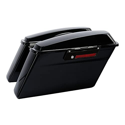Motorcycle Saddle Bags W (Vivid Black W/ Black Latches)