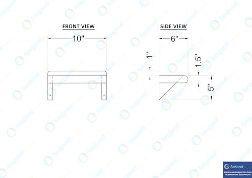 12 in. x 16 in. Stainless Steel Wall Mount Shelf (6 in. x 10 in.)