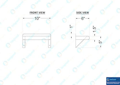 12 in. x 16 in. Stainless Steel Wall Mount Shelf (6 in. x 10 in.)