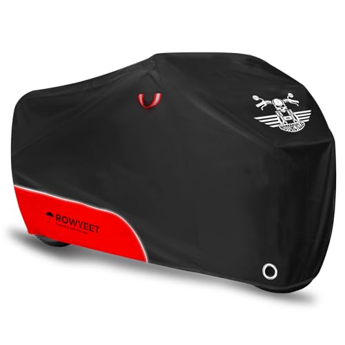 Motorcycle Cover Waterproof Outdoor Storage All Season Protection (420D Red / 96.5")