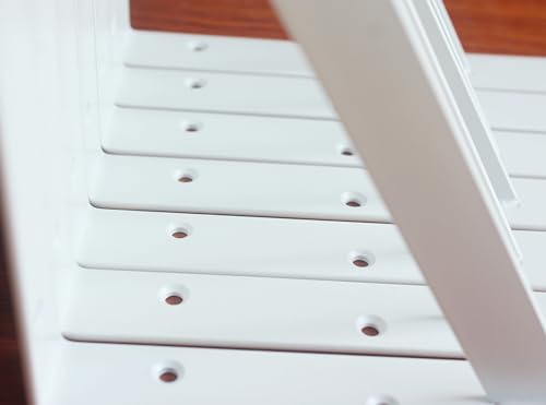 4 Pack L11 x H 8" White Heavy Duty Shelf Brackets with Screws Metal Shelf Brackets Shelf Support Angle Brackets for Shelves L Brackets Heavy Duty Floating Shelf (4 Pack-White / 11''x8'')