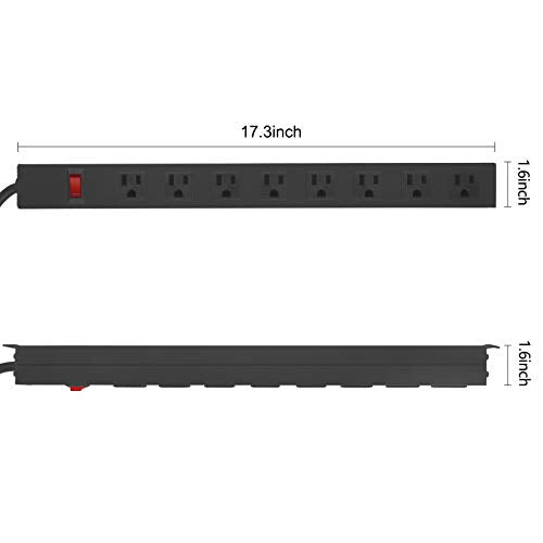 HHOSET Heavy Duty Long 8 Outlets (Black / 6ft)