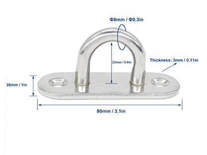 Stainless Steel Ceiling Hooks & Wall Hangers (M8 U Hook)