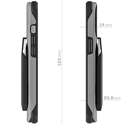 EXEC iPhone 13 Pro Wallet Case with Removable Card Holder for MagSafe Charger and Supports Magnetic Car Vent Mounts Protective Phone Cover Designed for 2021 Apple iPhone13Pro (iPhone 13 Pro / Gray)