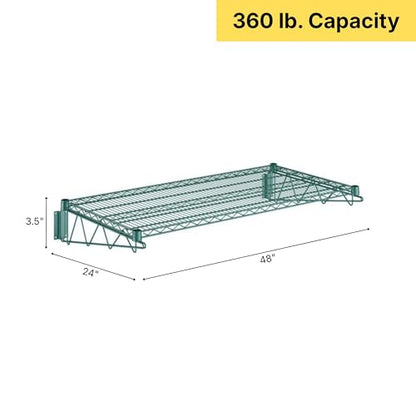 24" x 48" Green Epoxy Wire Wall Mount Shelf (Green / 24" x 48")
