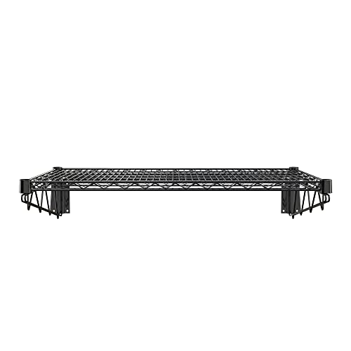 24" x 36" Black Epoxy Wire Wall Mount Shelf (Black / 24" x 36")