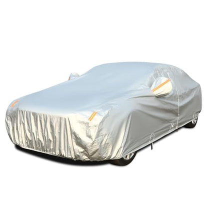 Car Cover Waterproof All Weather (Light Silver / 3XXL+: for Sedan (Length 201"-210"))