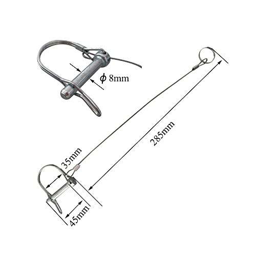 Trailer Coupler Pins with Tethers (5/16"x1-3/4"x5)