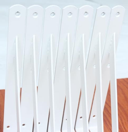 16 Pack L10 x H 8" White Heavy Duty Shelf Brackets with Screws Metal Shelf Brackets Shelf Support Angle Brackets for Shelves L Brackets Heavy Duty Floating Shelf (16 Pack-White / 10''x8'')