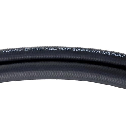 5 16" ID Fuel Hose Line Push Lock NBR Rubber SAE 30R7 300PSI 5ft (5/16" ID 5ft)