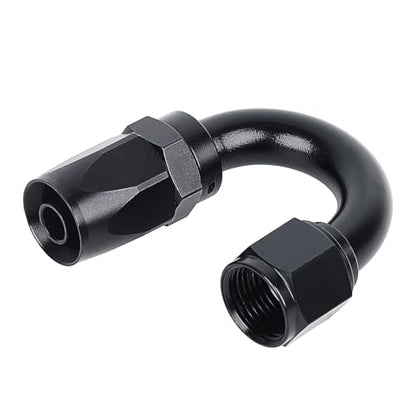 Swivel 6AN Fitting 180 Degree For CPE Braided Hose End Black 2Pcs (6AN 180° 2Pcs)