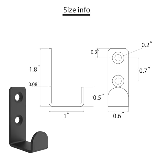 Hooks for Hanging Stainless Steel Heavy Duty Coat Hook Wall Hooks Robe Hanger Hooks Hanging Hat Key Holder for Towel and Bags Indoor Outdoor (1.8x1 / Square)
