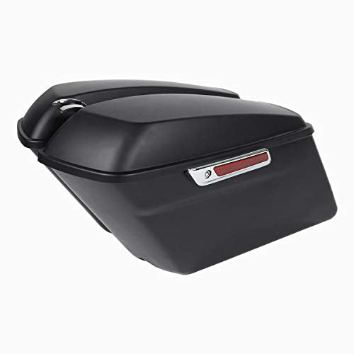 Matte Black Hard Saddlebags Fit for Harley Touring Road King Street Glide Electra Ultra 2014 (Matte Black / For 2014-later)