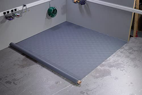 Seamless Sheet Vinyl Shed Flooring Cover with Bonded Fibrous Backing (8' x 12' / Slate Grey)