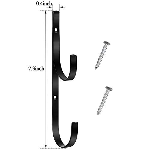 6 Pieces Pool Pole Hook Hanger Swimming Brackets Pool Hook (Black)