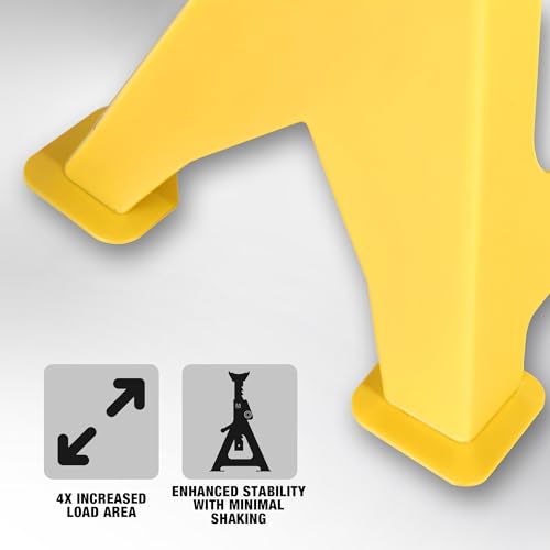 2 Ton Jack Stands with Double Locking and Large Foot Base for Lifting Car (yellow / 2 ton double locking and upgraded base)