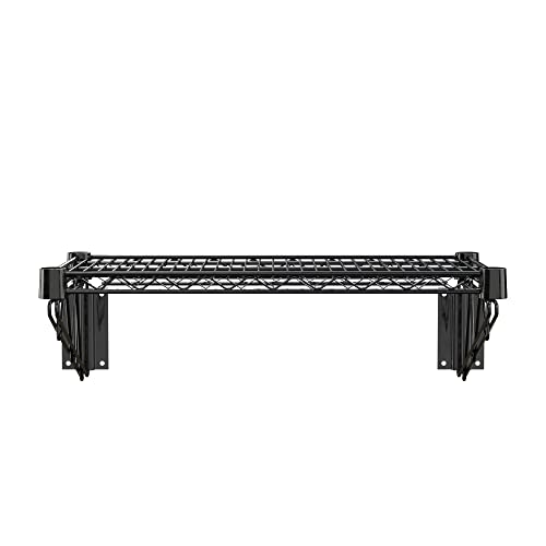 14" x 24" Black Epoxy Wire Wall Mount Shelf (Black / 14" x 24")