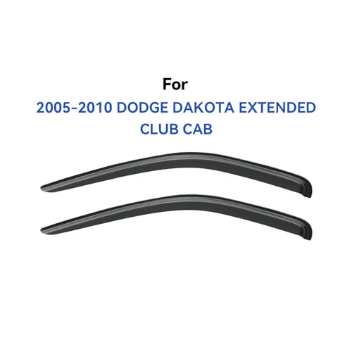 Window Visors Rain Guards for 2005 (2005-2010 Dodge Dakota Extended/Club Cab)