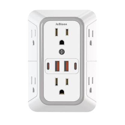 Outlet Extender Surge Protector (White)