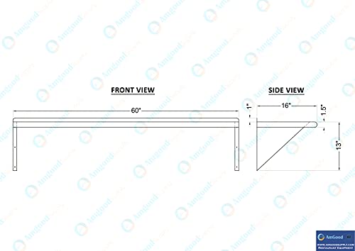 16 in. x 60 in. Stainless Steel Wall Mount Shelf (16 in. x 60 in.)