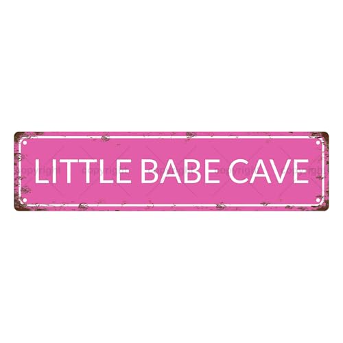 LITTLE BABE CAVE SPACE Metal Tin Street Sign Bar Cafe Garage Cave Home Room Wall Bathroom Farmhouse Garden Porch Patio Decor (LITTLE BABE CAVE)