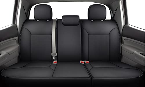 2005 2015 Tacoma Custom Fit Seat Covers for Crew Cab with Faux Leather ((2005-2015 Crew) Full Set / Black)