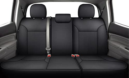 2005 2015 Tacoma Custom Fit Seat Covers for Crew Cab with Faux Leather ((2005-2015 Crew) Full Set / Black)