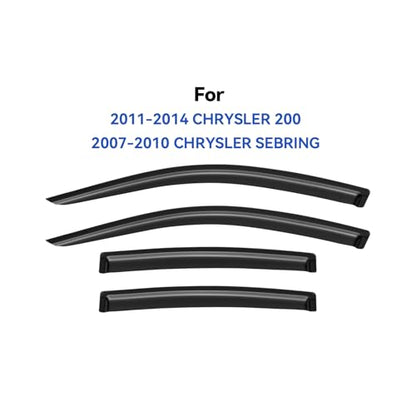 Window Visors Rain Guards for 2011 2012 2013 2014 Chrysler 200 (2011-2014 Chrysler 200)