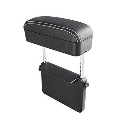 Car Armrest Box Adjustable Pad Refit Car Central Lift Armres Storage Organizer Box Arm Rest (Black white line)