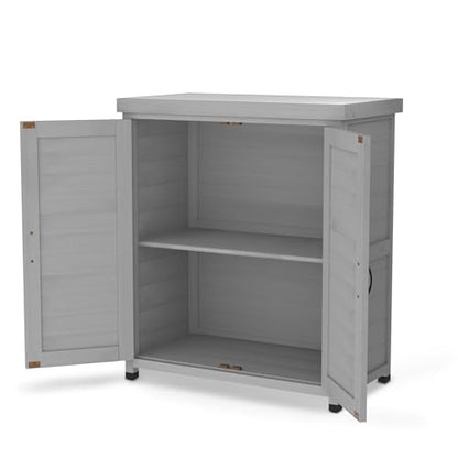 Outdoor Storage Shed Waterproof (Gray / 17.00"D x 36.00"W x 31.10"H)