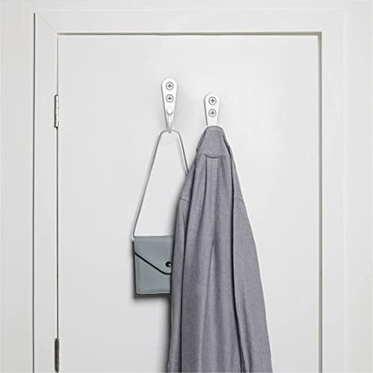 15 Pack White Wall Mount Hooks for Hanging Coats & Towels (15PCS White Hooks)