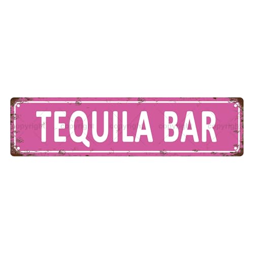 TEQUILA BAR SPACE Metal Tin Street Sign Bar Cafe Garage Cave Home Room Wall Bathroom Farmhouse Garden Porch Patio Decor (TEQUILA BAR)
