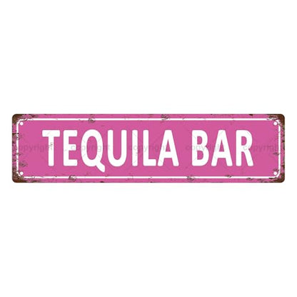 TEQUILA BAR SPACE Metal Tin Street Sign Bar Cafe Garage Cave Home Room Wall Bathroom Farmhouse Garden Porch Patio Decor (TEQUILA BAR)